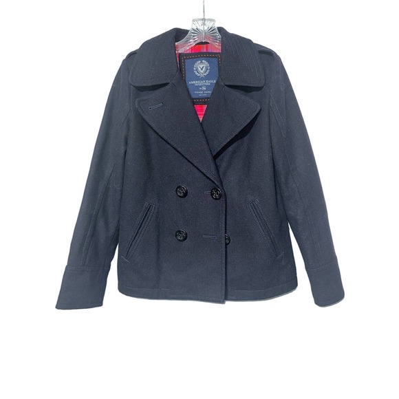 American Eagle Outfitters Jackets & Blazers - American Eagle Outfitters Charcoal Gray Wool Blend Pea‎ Coat Women's Size S